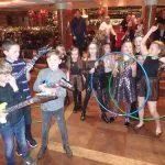Kids dancing and sing at a party